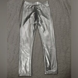 Girls H&M Metallic Silver Leggings - Size 8